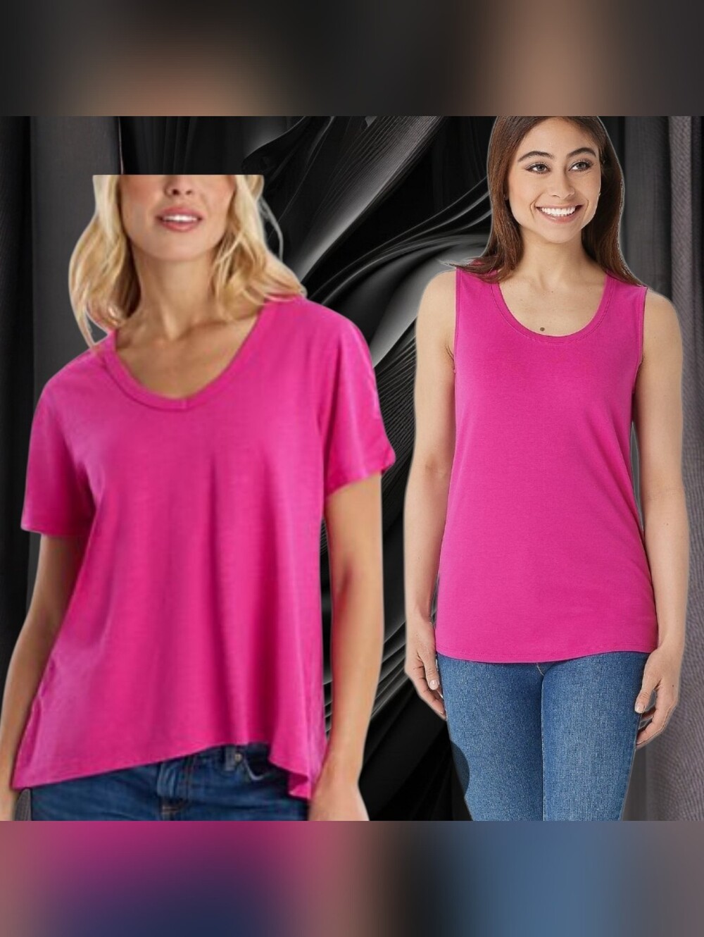 Old Navy Hot Pink Short Sleeve Tee &Rue 21 Favorite Tee